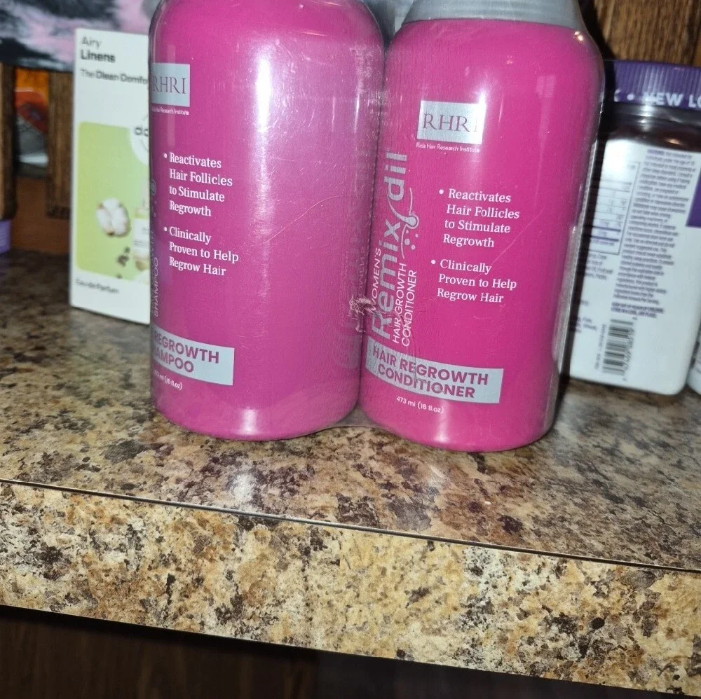Hair Regrowth Shampoo & Conditioner Set With Scalp Scrubber Nwt